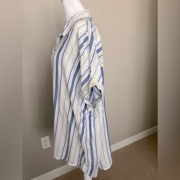 EUC Blue and Yellow Striped Shirt - Picture 2 of 4